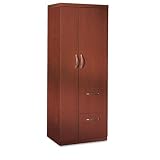 Aberdeen Personal Storage Tower, 2 Shelves, 24 X 24 X 68-3/4, Cherry