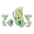 ArtisanStreet's 5-Piece Lemon & Lime Design Margarita Set. Pitcher & 4 Glasses. Made to Order, Signed