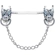 Invisible Bioplast Aqua Gem Sterling Silver Demon Nipple Shield