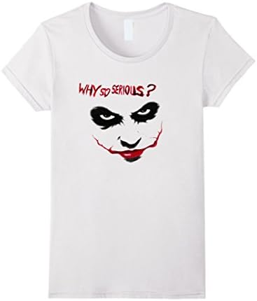 Women's Dark Knight Trilogy - Joker T-Shirt "Why So Serious" Large White