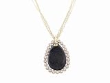 31sq9HI%2BdxL. SL160  Black Druzy Pendant in Gold with Bezel Set Diamonds by Jamie Joseph