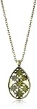 1928 Jewelry Floral Green Teardrop Pendant Necklace