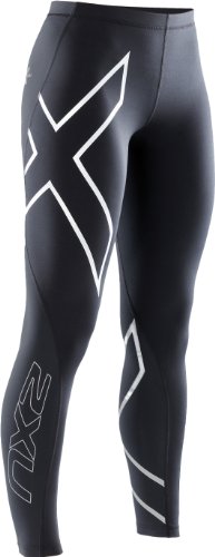 2XU Womens Womens Thermal Graduated Compression Tight, Black/Black, X-Large