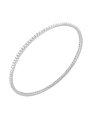 3.00 ct. tw Round Diamond Bangle Bracelet in Prong Setting - F-G VS2 - 18 Kt. White Gold