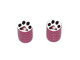 Paw Print - Dog Cat Motorcycle Bike Bicycle - Tire Rim Schrader Valve Stem Caps - Pink Cheap