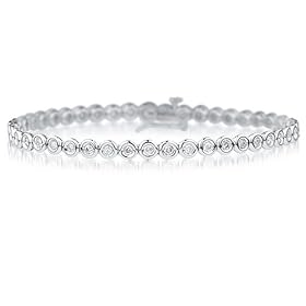 14k White Gold Diamond Bezel Set Bracelet (1 cttw, I-J Color, I2-I3 Clarity),... by Amazon.com Collection
