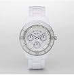 Fossil Womens ES2540 White Resin Bracelet White Analog Dial Multifunction Watch