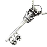 925 Silver Skull Key Pendant