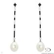 ROBERTO DEMEGLIO Made in Italy Dazzling Earrings With 0.70ctw Genuine Super Clean Diamonds and 9.5 - 10mm Freshwater Pearls Made of 18K White Gold. Total item weight 7.6g Length 52mm