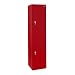 Sandusky Lee LF22151866-01 Red Steel Powder Coat 2 Tier Welded Storage Locker, 66" Height x 15" Width x 18" Depth, 2 Shelves