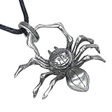 Spider Pewter Pendant Necklace