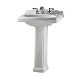 American Standard 0555.801.020 Townsend Pedestal Bathroom Sink with 8-Inch Faucet Spacing, White