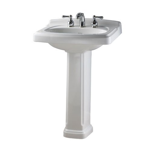 American Standard 0555.801.020 Townsend Pedestal Bathroom Sink with 8-Inch Faucet Spacing, White