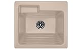 CorStone 12212 Fawn Beige Westerly Westerly Self Rimming 25x22 Laundry Sink with Washboard and 2 Fau
