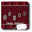 Beverly Turner Christmas Design - Christmas Decorations on Red, Happy Holidays - Mouse Pads