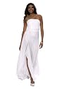 Astrapahl, Langes Luxus Braut - Abendkleid mit Perlen, Farbe weiss