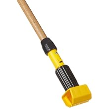 Rubbermaid Commercial FGH21500 Gripper Clamp Style Wet Mop Hardwood Handle with Plastic Yellow Head, 54" Length