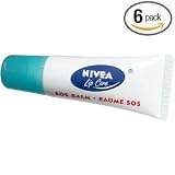 Nivea Lip Care SOS Balm, 0.35-Ounce Tubes (Pack of 6)