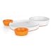 Boon Groovy - Interlocking Plate and Bowl Set - Orange/White