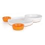 Boon Groovy - Interlocking Plate and Bowl Set - Orange/White