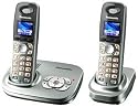 Panasonic KX-TG8022GS, DECT Schnurlostelefon mit Anrufbeantworter und zusätzlichem Mobilteil inkl. Ladeschale, silber