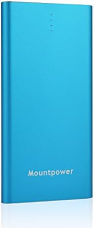 Mountpower 10000mAh Ultra Slim Power Bank Dual-Port USB Portable External Battery Portable Charger with LED Display for Galaxy S6 and S6 Edge, iPhone 6, iPhone 6 Plus, iPhone 5S 5C 5, iPad Air, iPad Mini, Galaxy S5 S4, Galaxy Tab, LG G3, Nexus, HTC One M8 and M9, MOTO X. (Blue)