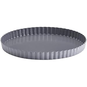 Bonjour Commercial Nonstick Bakeware 9.5 Inch Fluted Tart Pan with Loose Base by BonJour