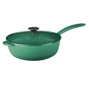 Fennel Green Enameled Cast-Iron 2-1/4-Quart Saucier Pans by Le Creuset