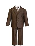 5 Piece Brown Suit with Shirt, Vest, and Tie
