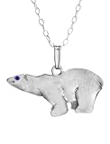 Cheeky Monkey Polar Bear Pendant, Stone recycled diamonds