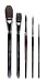 KINGART 1060B Equinox - Synthetic Squirrel - Set of 5 Paint Brush Set, Assorted, Brown, Red, Black, Silver