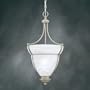Thomas Lighting M2909-90 Sonoma - One Light Bell Style Foyer, Weathered Silver Finish with Alabaster Glass
