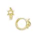 14K Yellow Gold CZ Turtle Huggy Earrings