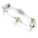 Sterling Silver Multicolor 5-Oval Stone Station 7"