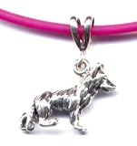 18 Fuschia German Shepherd Necklace Sterling Silver Jewelry