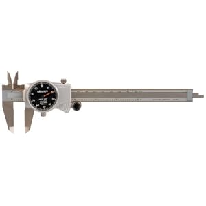 Mitutoyo 505-675-66, Dial Caliper, 0 - 6 X .001, .100 per Rev., Black Face, With Ratchet by Mitutoyo