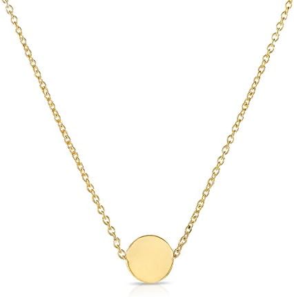 Tiny Disc Necklace 14k Yellow Gold