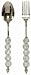 Decorative Salad Server with Ice Clear Glass Bead Handles