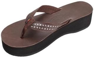 Rainbow Womens Riviera Dazzle Sandal with Bling Strap Classic Mocha Size 9