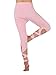 Women Self-tie Turnout Leggings Yoga Sport Soft Pants Pink Small