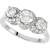 Genuine 1.00ct Diamond Engagement Anniversary Vintage Ring White Gold (4-9)