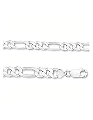 8mm Sterling Silver Figaro Link Chain