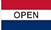 Open Flag 3x5 Tough Durable Fade Resistant All Weather Nylon Made in USA Red-White-Blue Perfect for Advertising