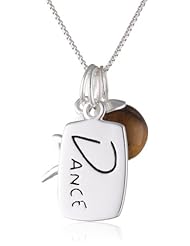 Sterling Silver "Dance Like No One Is Looking" Three Charm Necklace, 18"