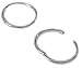 NICKEL FREE 12mm HINGED HOOP EARRINGS TOP QUALITY 2-PAIR SET, 1- GOLD OVER SILVER AND 1- STERLING SILVER