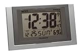 Self-Setting Wall Clock with Month, Day, Date Temperature