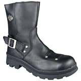 HARLEY DAVIDSON Cannon Pull On Mens Leather Boots Shoes Motorcycle Riding Black by Harley-Davidson
