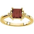 14K Yellow Gold Mozambique Garnet and Diamond Ring