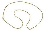 14K Yellow Gold Diamond Cut Rope Chain Necklace, 2MM