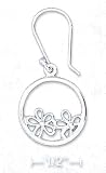 Sterling Silver 3/4 Inch Circle Earrings With Inscribed Daisies